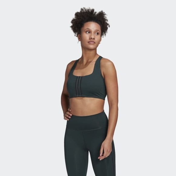Adidas Power Impact Training Shadow Green Sport Bra Medium Support 2XLC‎ NWT - Picture 1 of 15